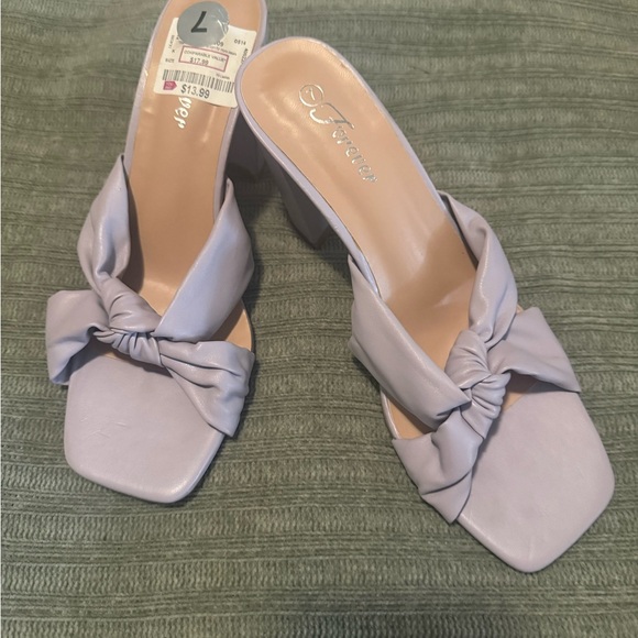 Olivia Miller Women's Light Purple Bow Mules - Picture 2 of 2